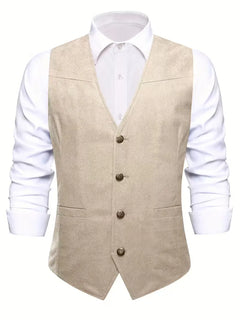 Gilet met V-hals en knopen