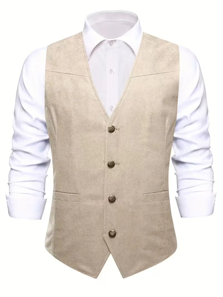 Gilet met V-hals en knopen