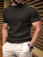 Casual heren T-shirt met jacquard patroon
