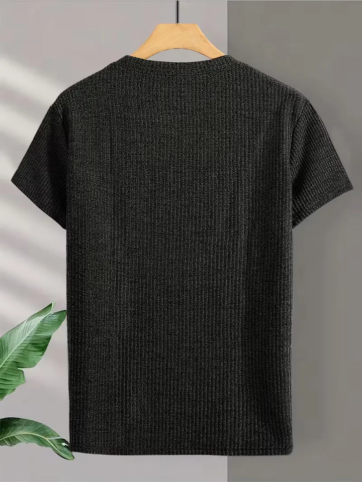 Casual heren T-shirt met jacquard patroon
