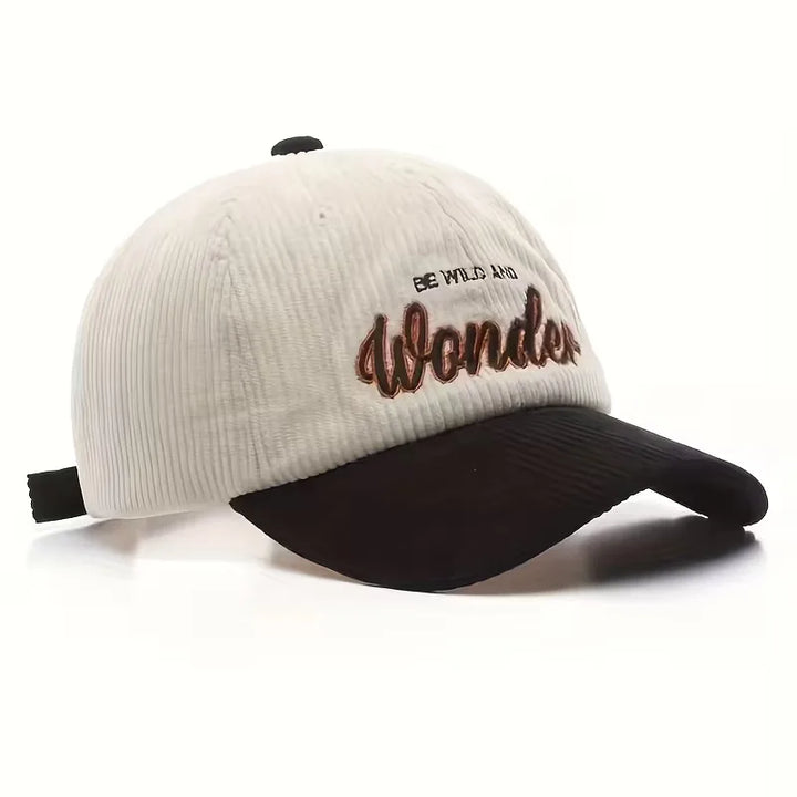 Corduroy baseball cap met geborduurde letters