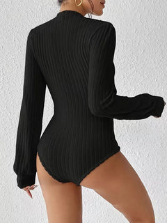 Bodysuit met rib-knit en lange mouwen
