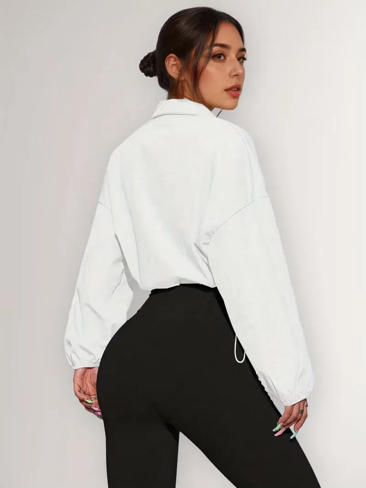 Track jacket met elastische manchetten