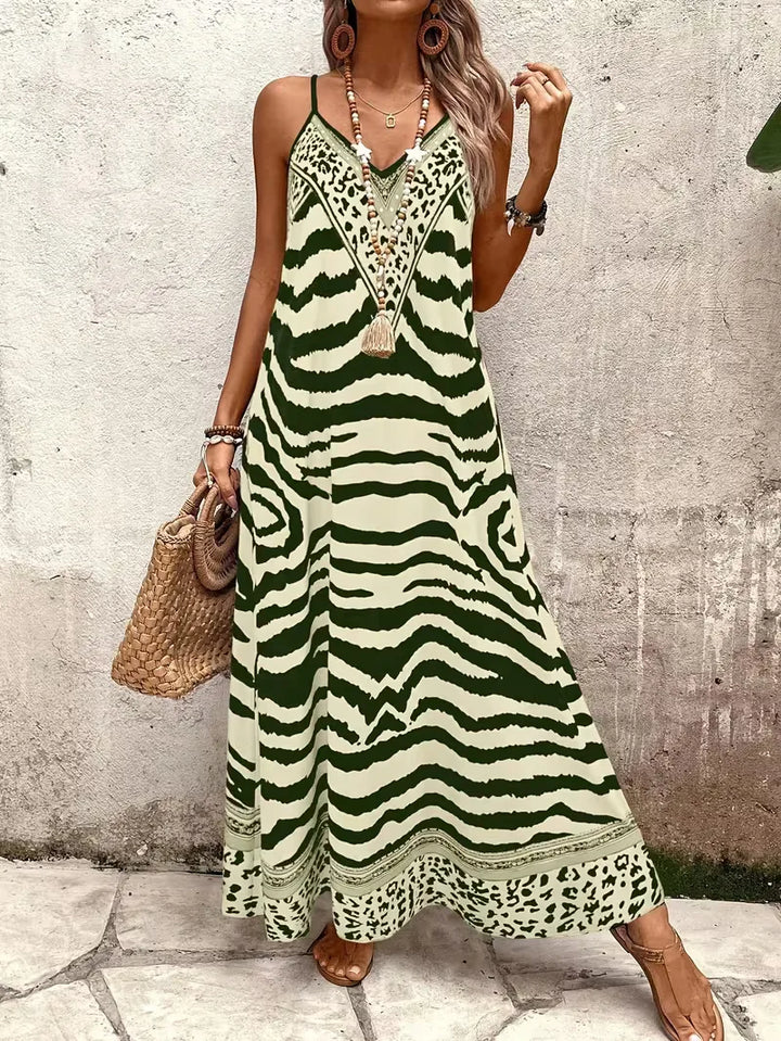Maxi jurk met leopard print