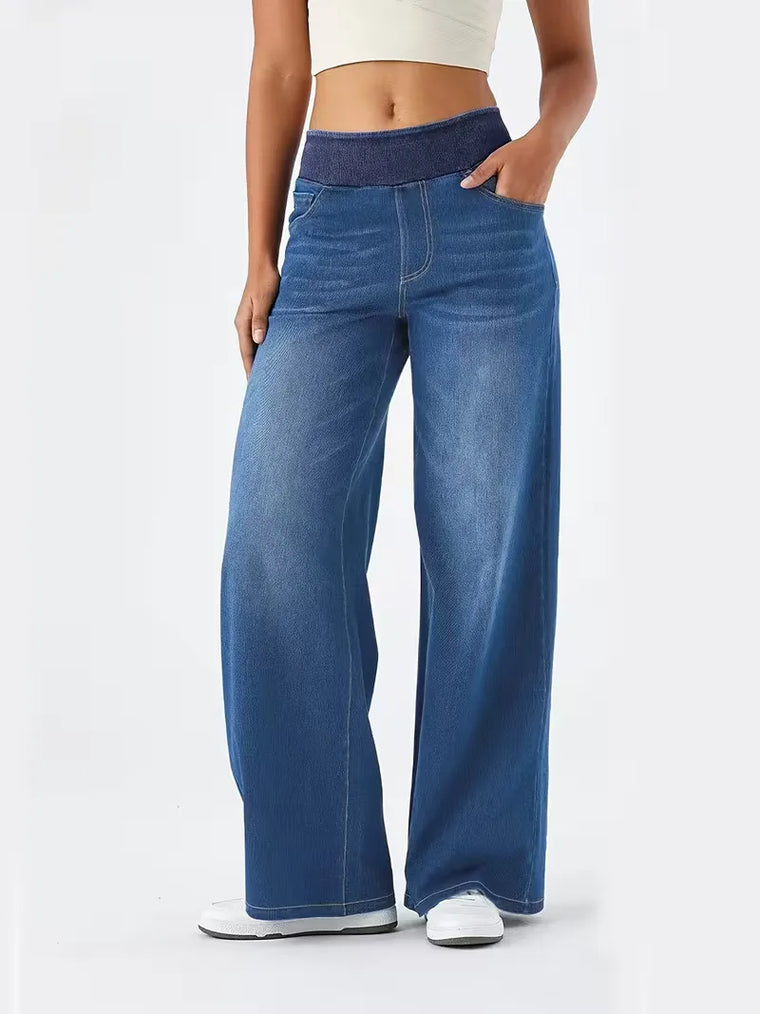 Wide leg jeans met hoge taille