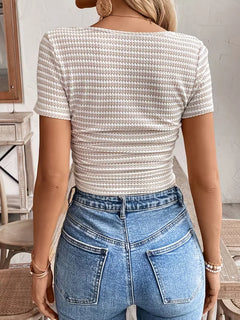 Crop top met gestreept patroon