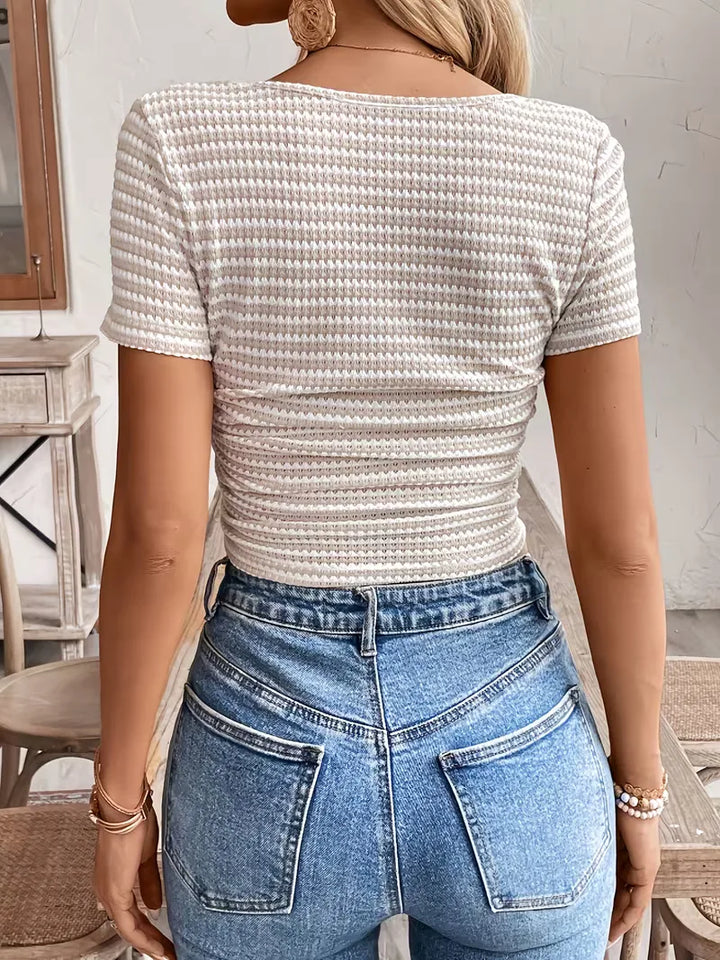 Crop top met gestreept patroon