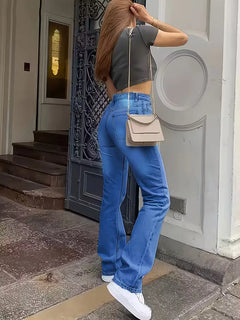 Straight jeans met hoge taille