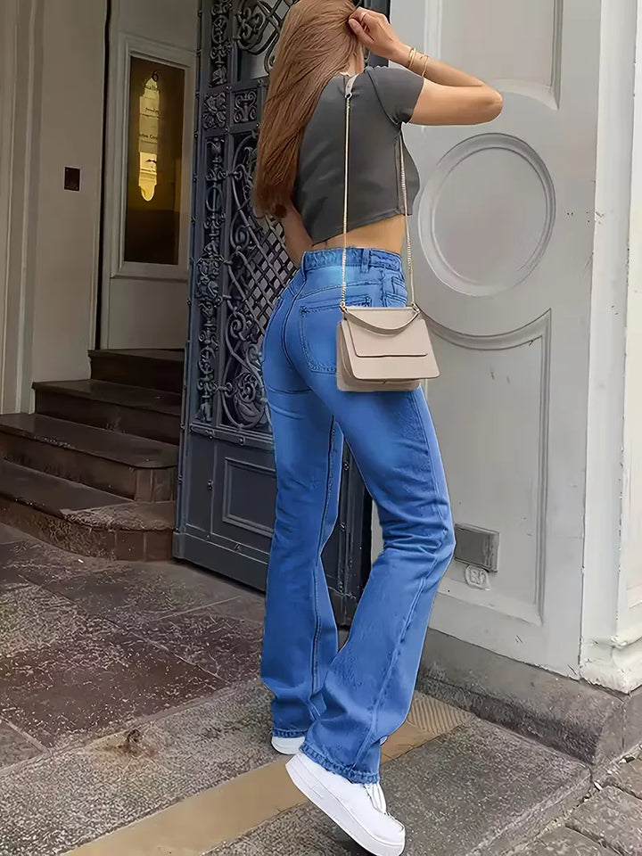 Straight jeans met hoge taille
