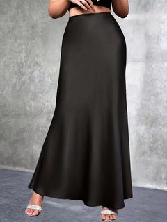 Satijnen rok met hoge taille