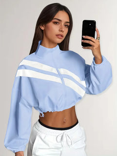 Track jacket met elastische manchetten
