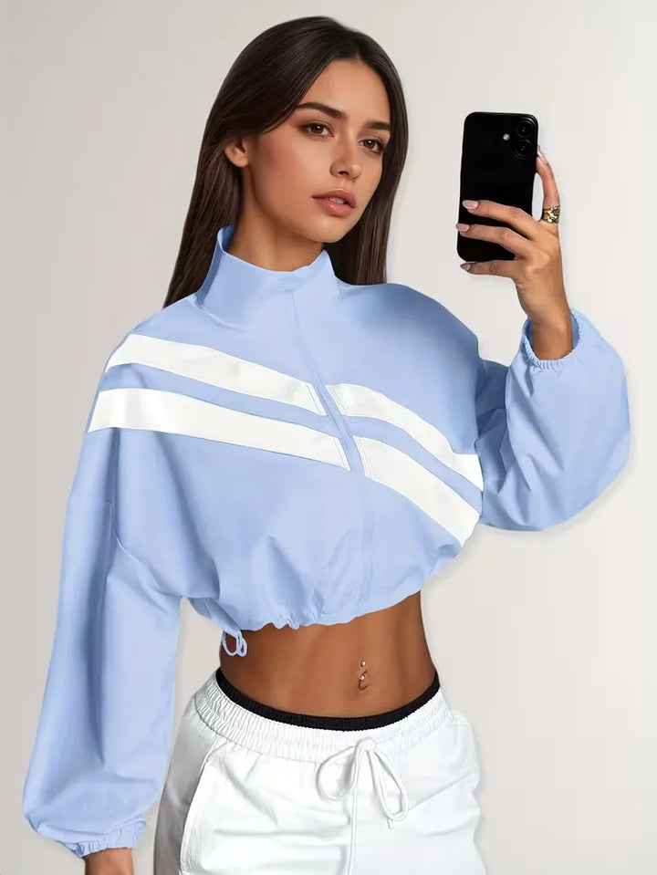 Track jacket met elastische manchetten