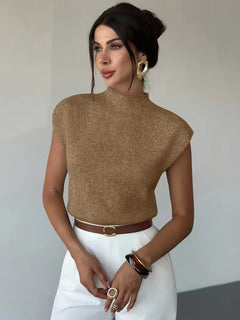 Mouwloos vest met mock neck