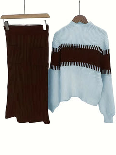 Tweedelige set met ribbed textuur