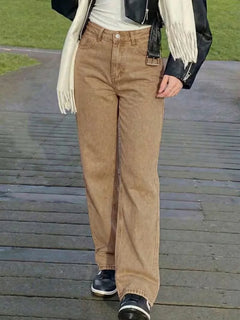 Straight jeans met mid-rise