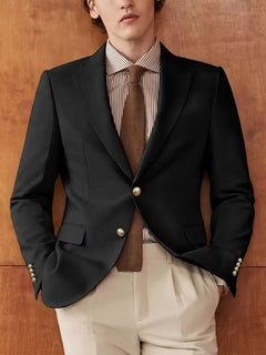 Colbert slim fit met gouden knopen