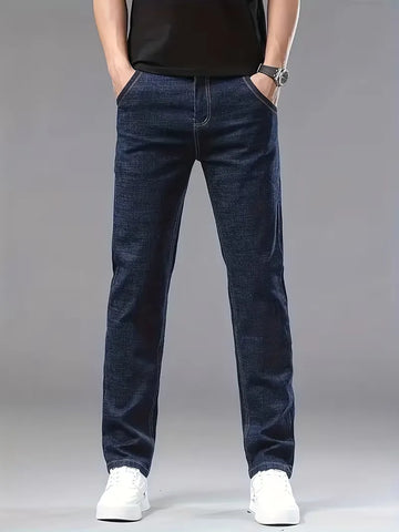 Straight jeans met zichtbare stiksels