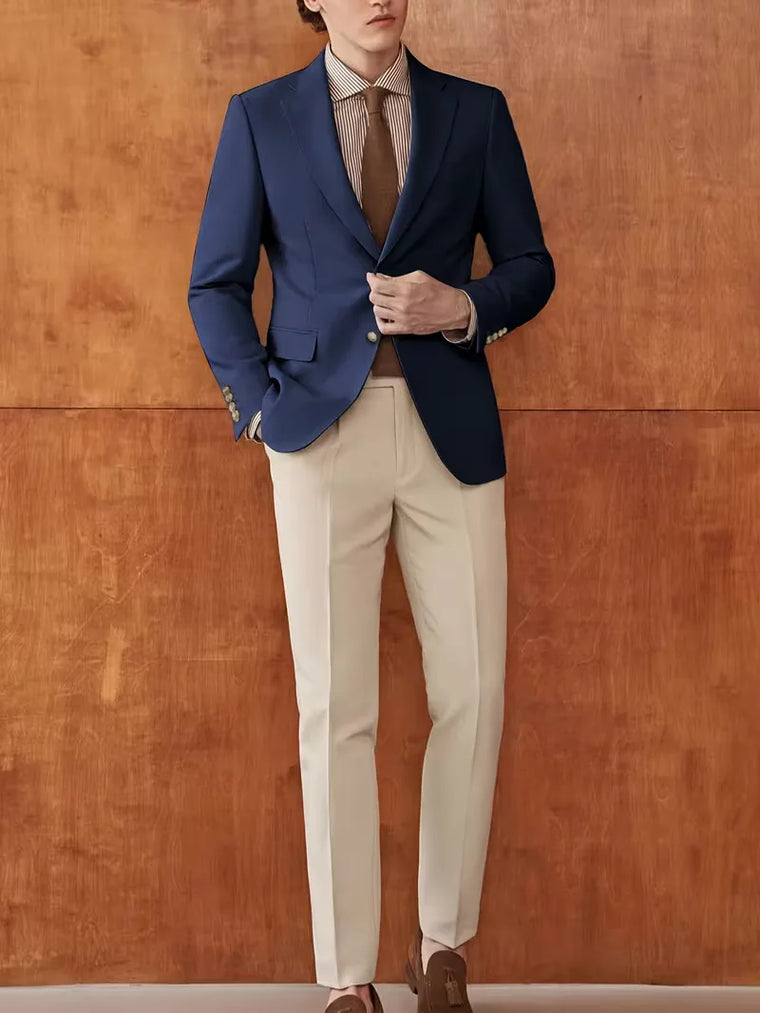 Colbert slim fit met gouden knopen