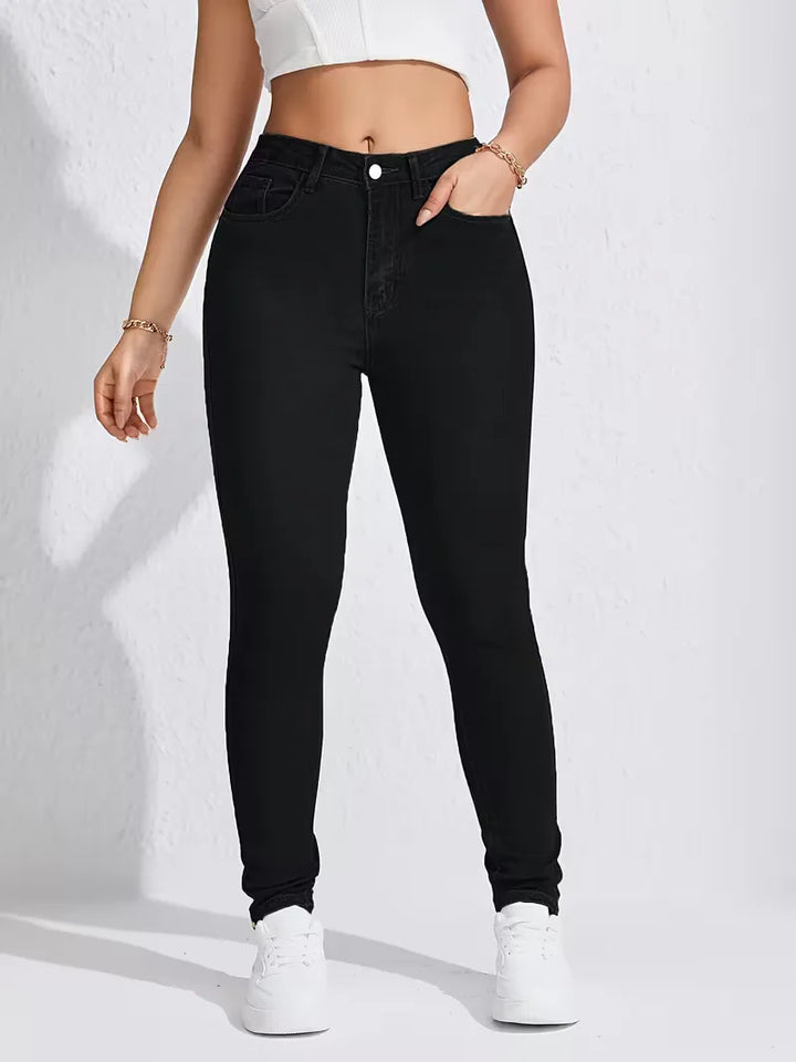 Skinny jeans met high waist