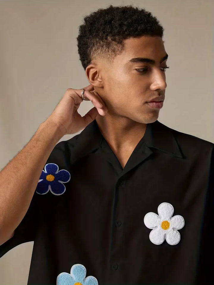 Korte mouw overhemd met bloemen