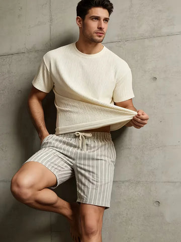 Shorts met verticale strepen