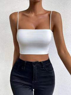 Crop top met spaghettibandjes
