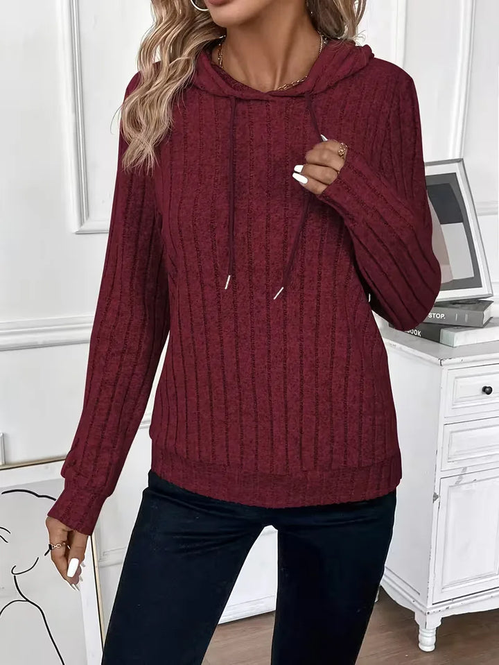 Hoodie met ribbelstructuur