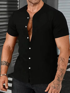 Shirt met mandarin kraag