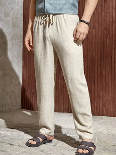 Pantalons met drawstring en straight leg
