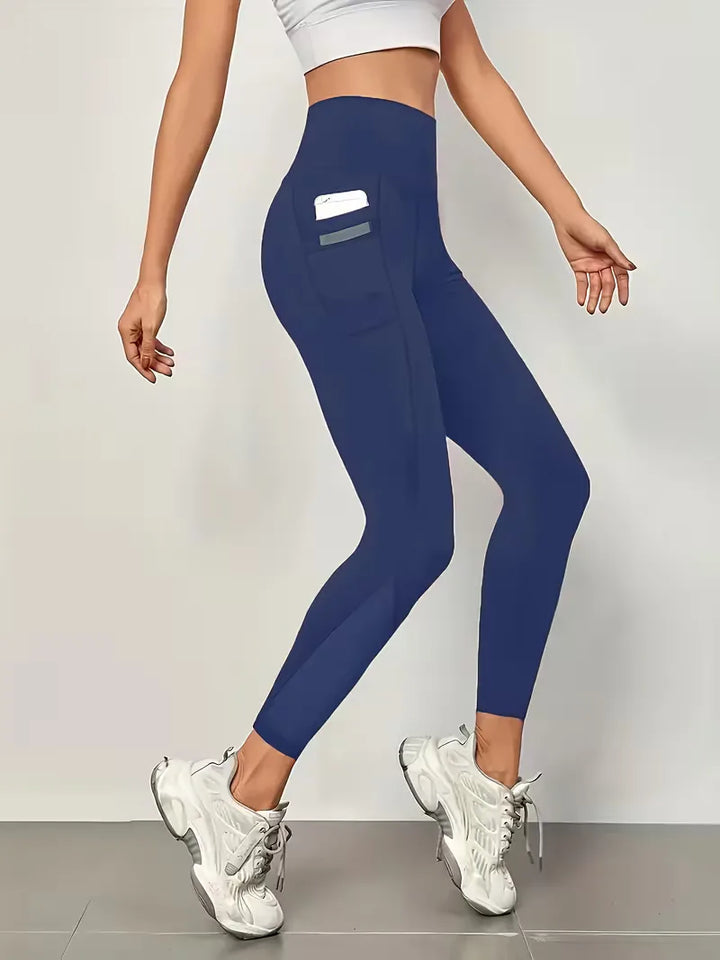 Legging met hoge taille en mesh panelen