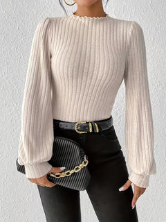 Bodysuit met rib-knit en lange mouwen