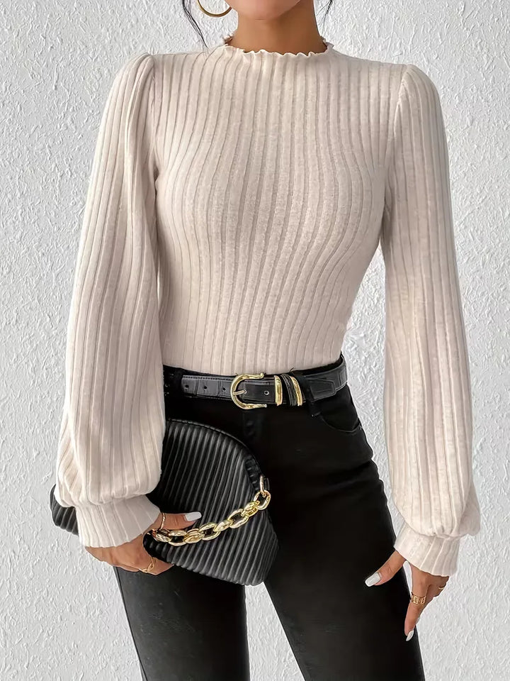 Bodysuit met rib-knit en lange mouwen