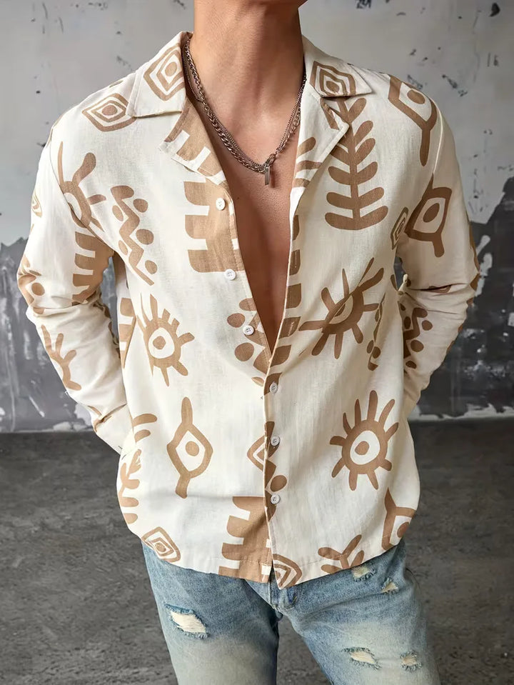 Casual overhemd met abstract print