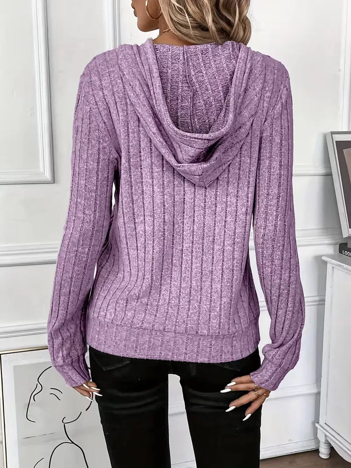 Hoodie met ribbelstructuur
