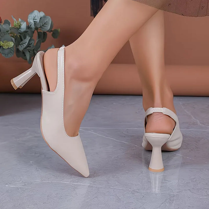 Stiletto slip-on mules