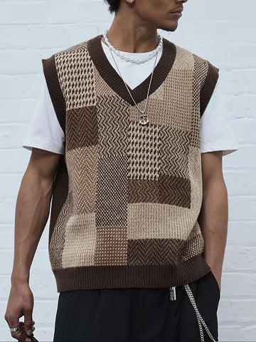 Sweater vest met geometrisch patroon