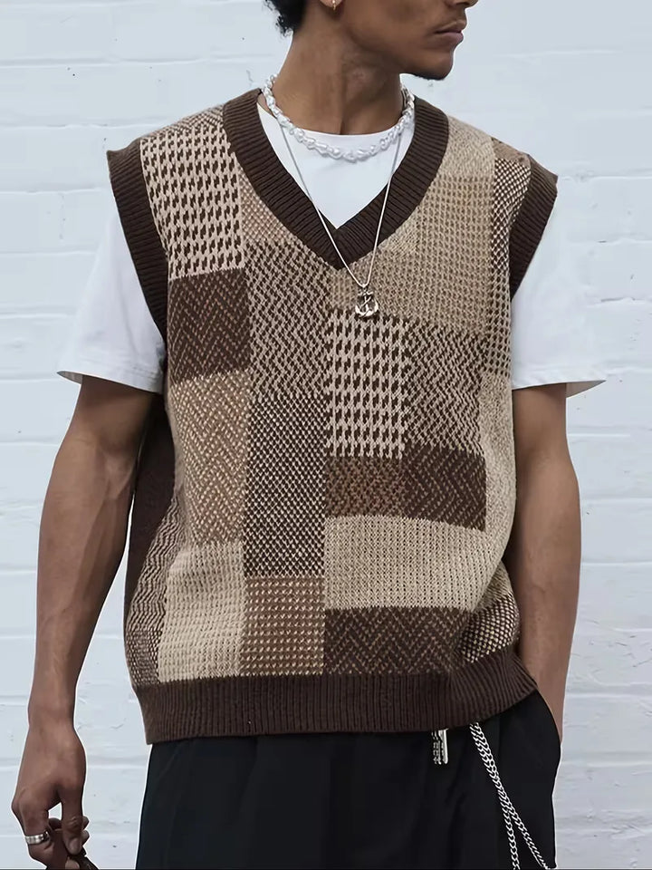 Sweater vest met geometrisch patroon