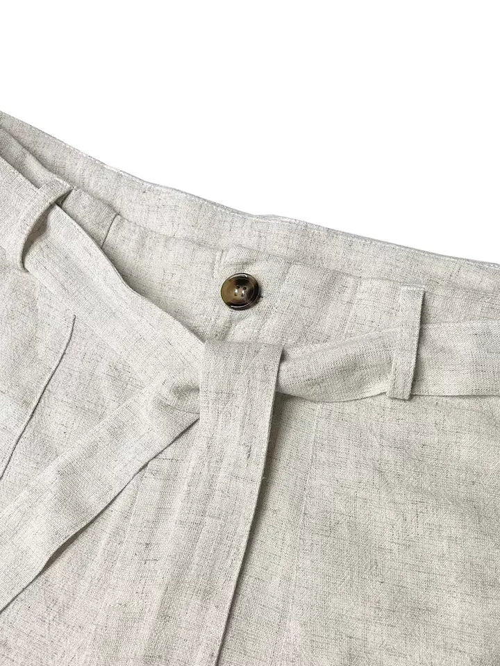Pantalons met tie belt