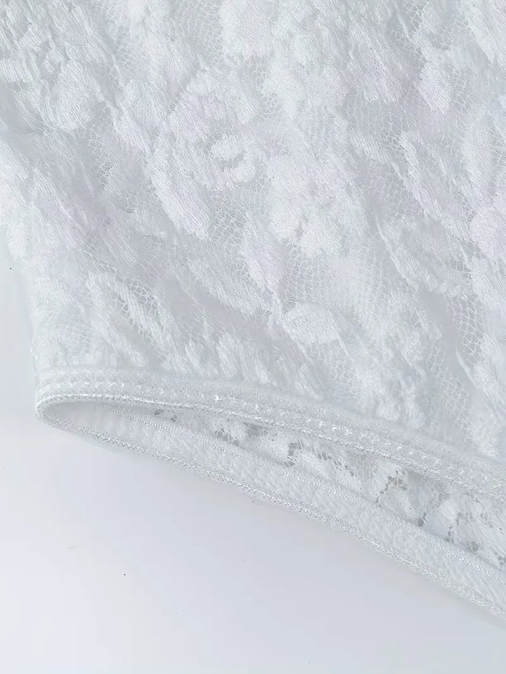 Kant bodysuit met V-hals
