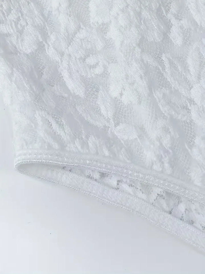 Kant bodysuit met V-hals