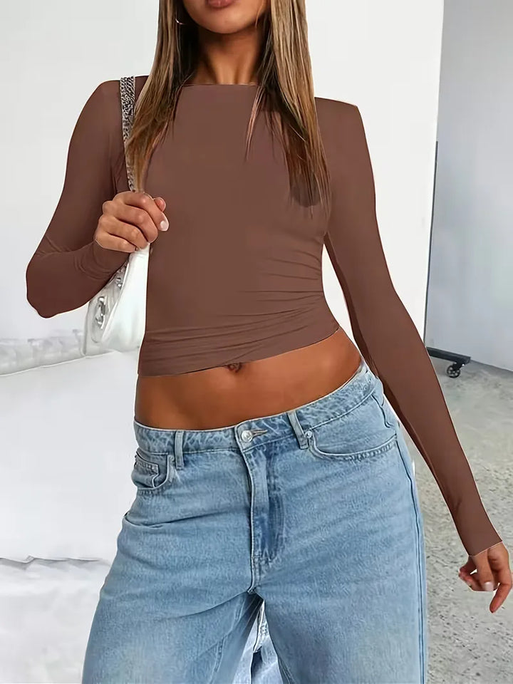 Longsleeve cropped slim fit