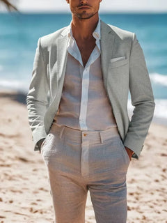 Linnen colbert slim fit