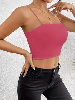 Crop top met spaghetti straps