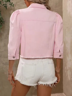 Spijkerjas met frayed hem