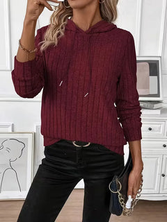 Hoodie met ribbelstructuur