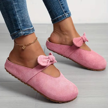 Badslipper met strikdesign