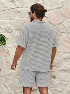 Shorts met V-neck en textuur
