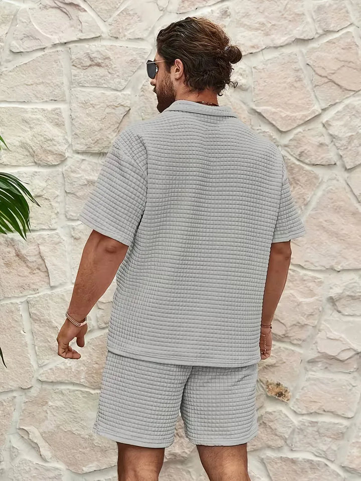 Shorts met V-neck en textuur