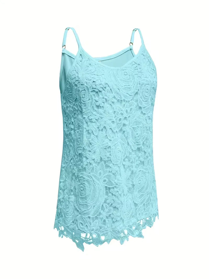 kanten tanktop met V-neck