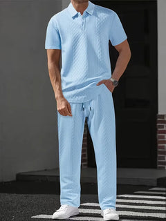 Lounge set met polo en broek